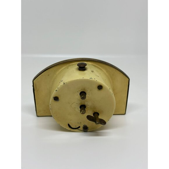 VTG New Haven Art Deco Clock Convex Dial Brass Mantel Clock Decor NOT WORKING - Picture 4 of 8